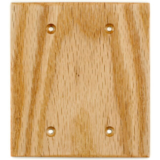 Oak Wood Wall Plate - 2 Gang Blank Outlet Cover - Virgin Timber Lumber