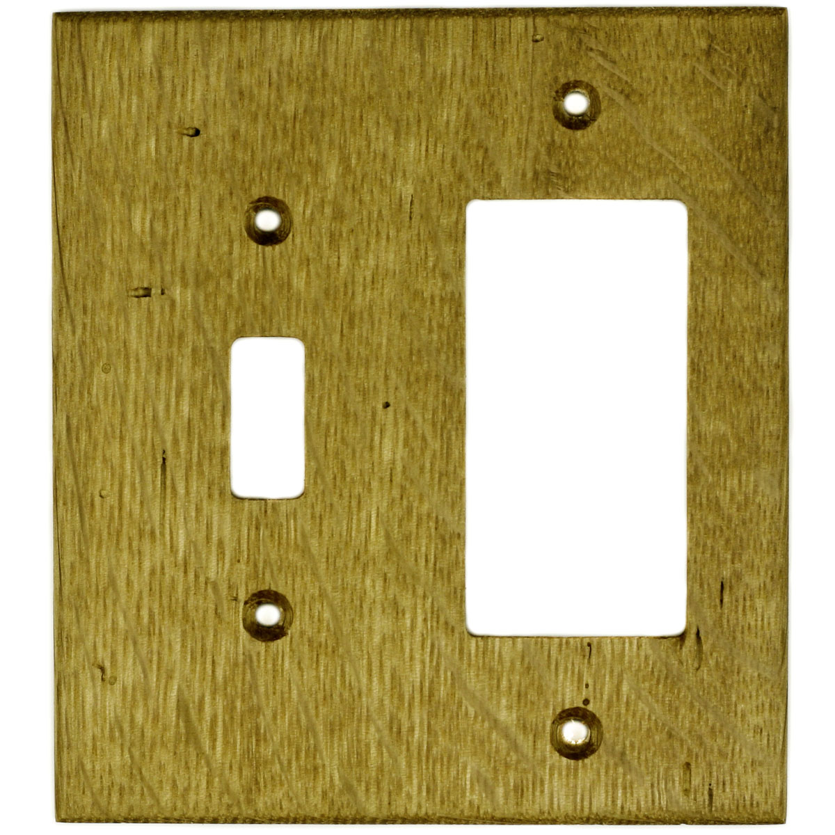 Oak Reclaimed Wood Wall Plate - 2 Gang Combo - Light Switch, GFCI Outlet  Cover