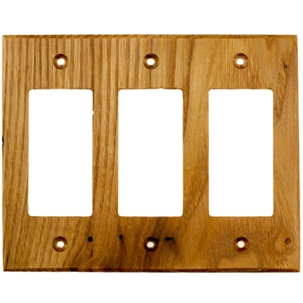 Wormy Chestnut Reclaimed Wood Wall Plate - 3 Gang GFCI, Decora, Rocker ...