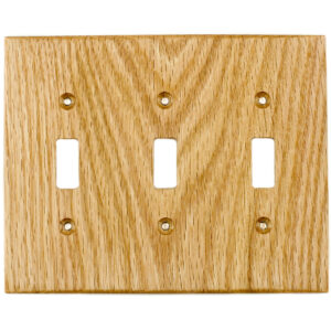 Oak Wood Wall Plate - 3 Gang Light Switch Cover - Virgin Timber Lumber