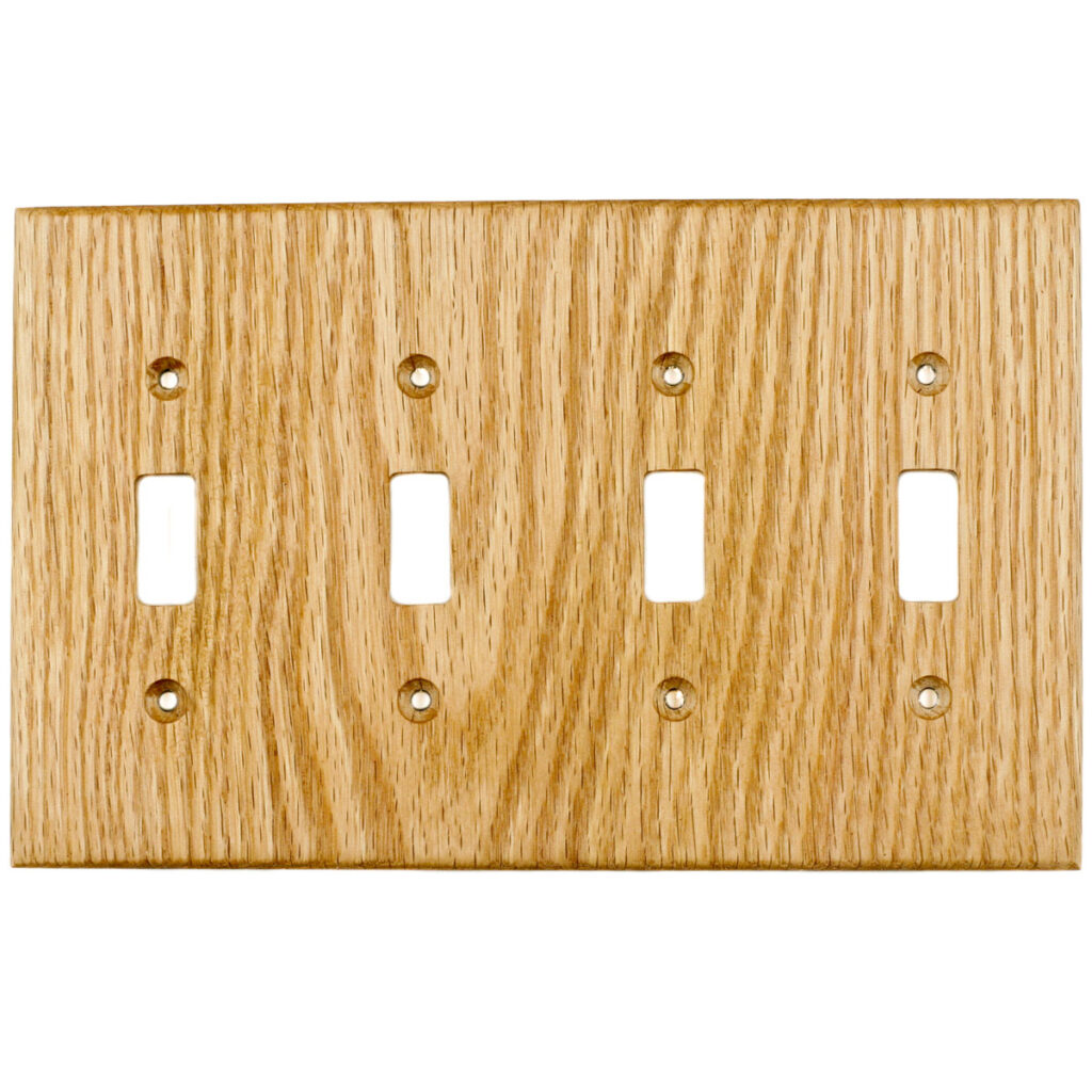 Oak Wood Wall Plate - 3 Gang Light Switch Cover - Virgin Timber Lumber