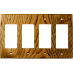 Oak Wood Wall Plate - 3 Gang Light Switch Cover - Virgin Timber Lumber