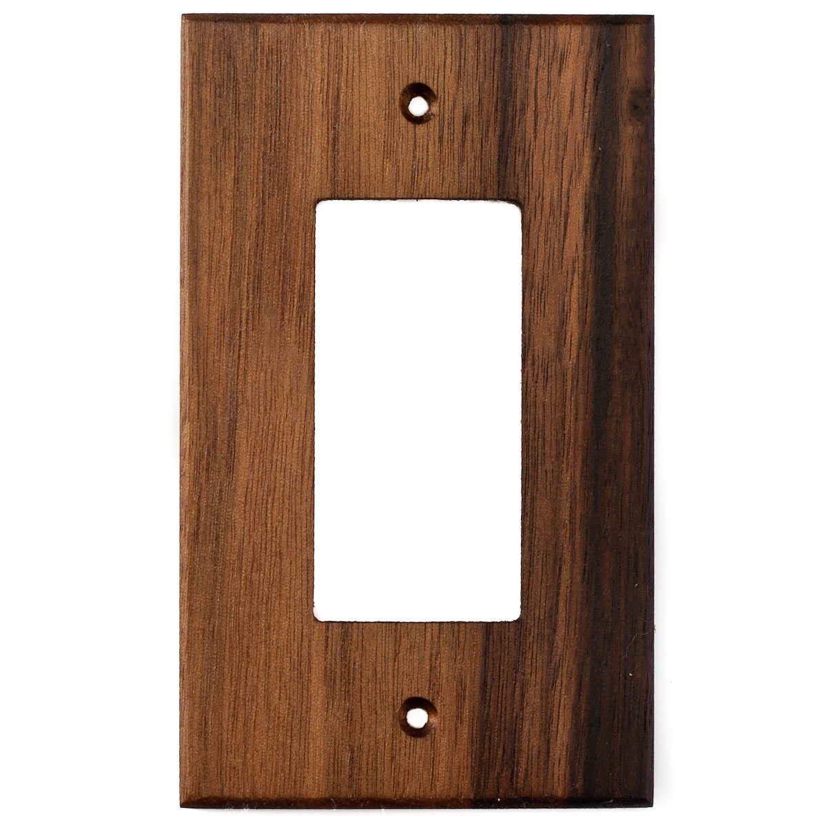 Black Walnut Wood Wall Plate - 1 Gang GFCI Outlet Cover - Virgin