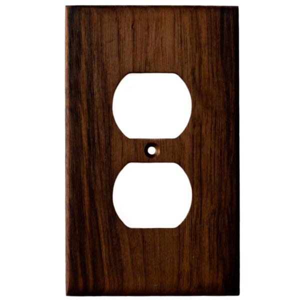 Black Walnut Wood Wall Plate 1 Gang Duplex Outlet Cover Virgin Timber Lumber