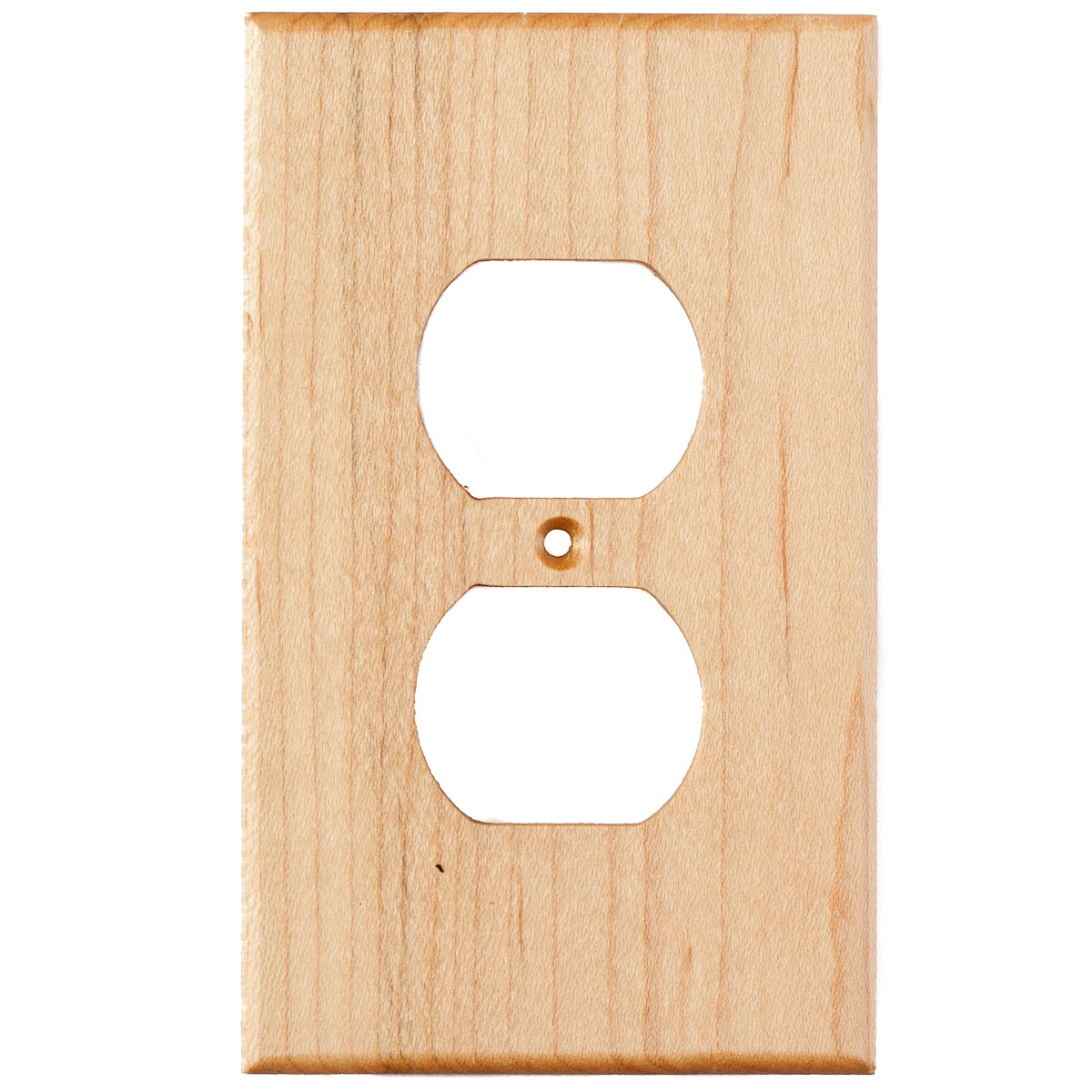 Maple Wood Wall Plate - 1 Gang Duplex Outlet Cover - Virgin Timber