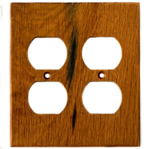 Oak Reclaimed Wood Wall Plate - 2 Gang Duplex Outlet Cover - Virgin ...